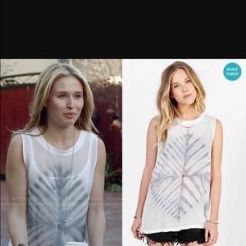 LACAUSA tie dye sheer tank